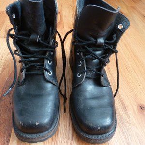 Frye Black Lace up Ankle Motorcycle/Combat Boots 8